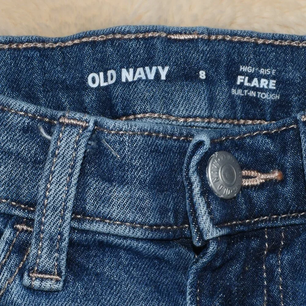 Girls Old Navy Highrise Flare Jeans Size 8 Blue